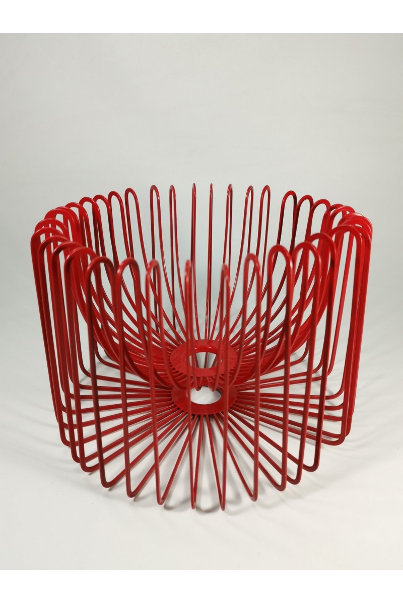 Vintage IKEA Tradig Red Metal Fruit Bowl Design by Ehlen Johansson 90s