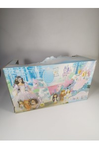 Collectible Set Barbie Swan Lake Unicorn & Swan Carriage Damaged Box
