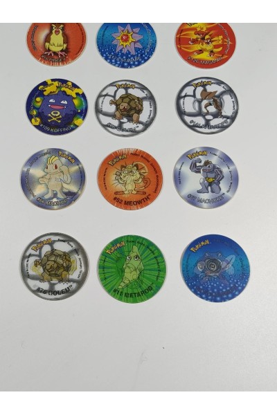 Pokemon Tazos Cheetos Set 27 Pieces with Case Vintage 90s