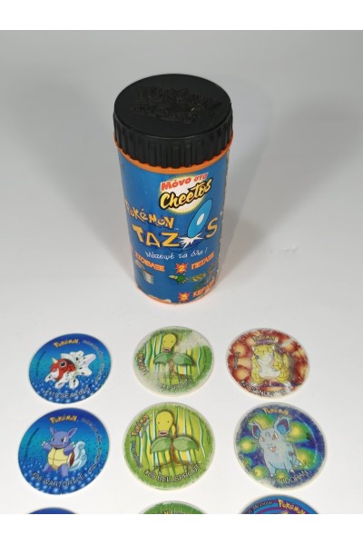 Pokemon Tazos Cheetos Set 27 Pieces with Case Vintage 90s