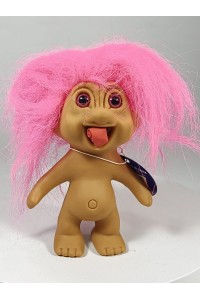 Vintage Nasty Trolls Wishnik Troll Figure 10cm Pink Hair 1991