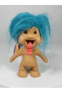 Vintage Ευχούλης Nasty Trolls Φιγούρα 10εκ με Μπλε Μαλλιά 1991