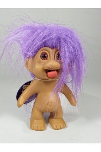 Vintage Ευχούλης Nasty Trolls Φιγούρα 10εκ με Μωβ Μαλλιά 1991