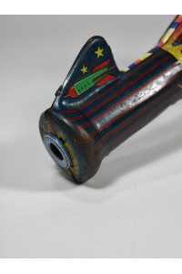 Vintage Tin Space Gun Ray Gun Made in Greece Lyra Toys 1960s Working Toy