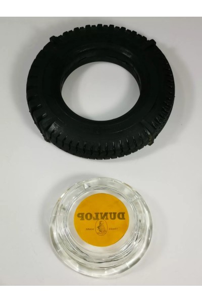 Vintage Διαφημιστικό Γυάλινο Τασάκι απ' τα Λάστιχα Dunlop
