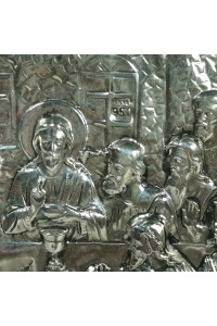 Ασημένια 950 Χριστιανική Ορθόδοξη Ανάγλυφη Εικόνα o Μυστικός Δείπνος