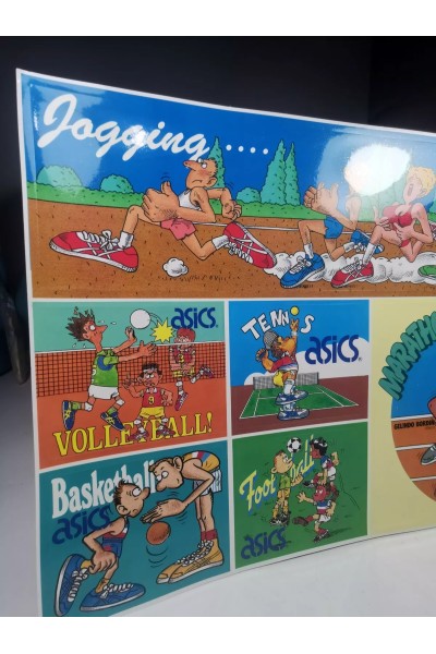 80s Αυτοκόλλητα με Αθλήματα Ολυμπιακών Αγώνων σε Cartoons από την Asics