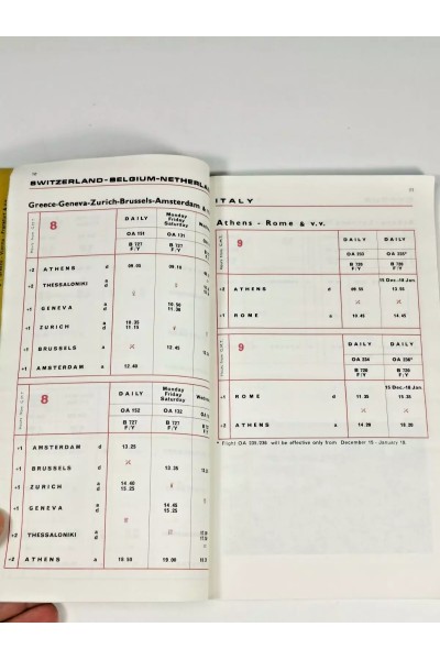Χειμερινό Πρόγραμμα Πτήσεων Νοέμβριος 1975 Μάρτιος 1976 της Ολυμπιακής Αερογραμμής