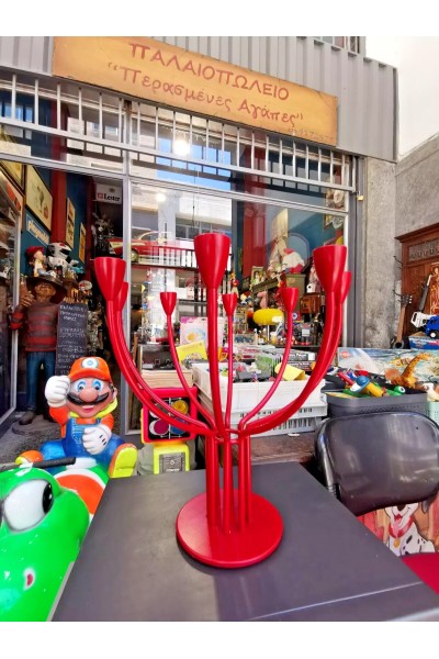Stockholm Κόκκινο Κηροπήγιο με 8 Υποδοχές από τα IKEA Vintage Σχεδιασμός από Knut &amp Mariann